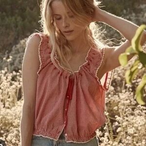 Doen Gingham Traveler Top